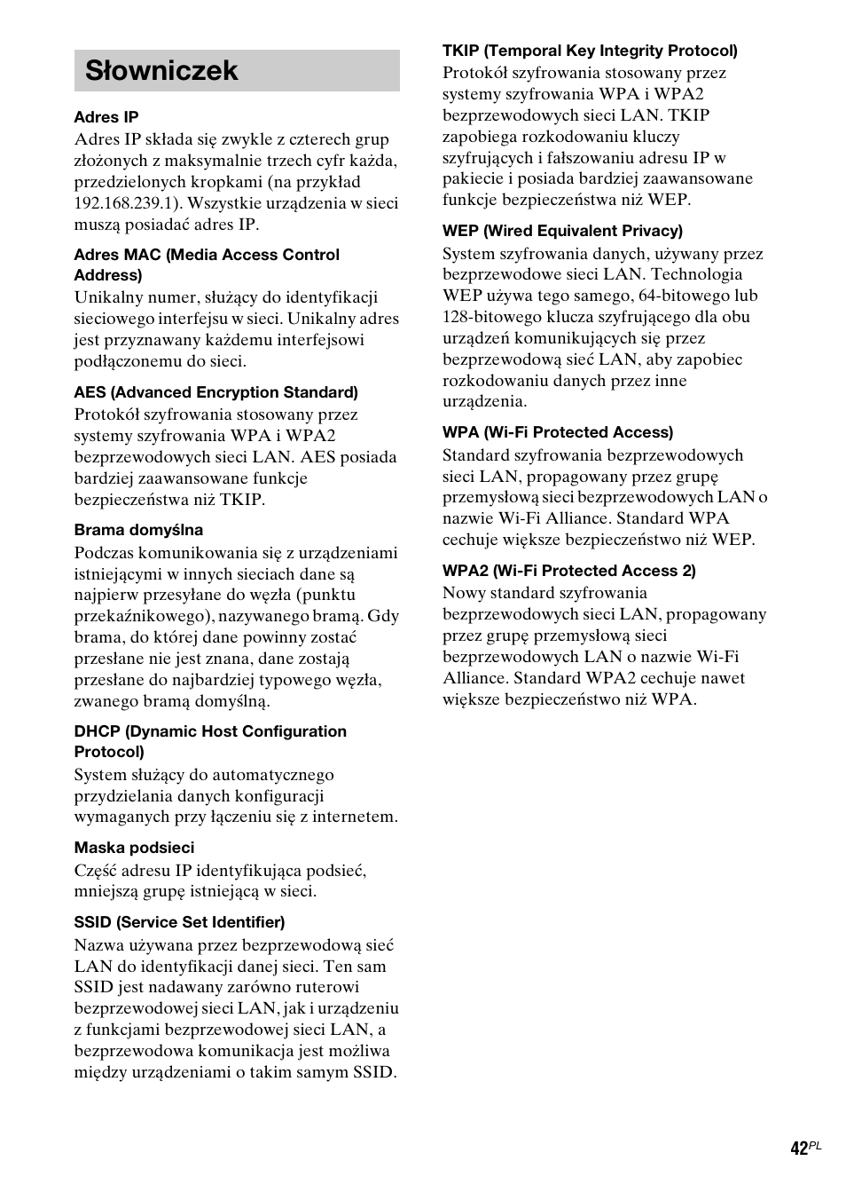 Słowniczek | Sony TDM-NC1 User Manual | Page 339 / 467