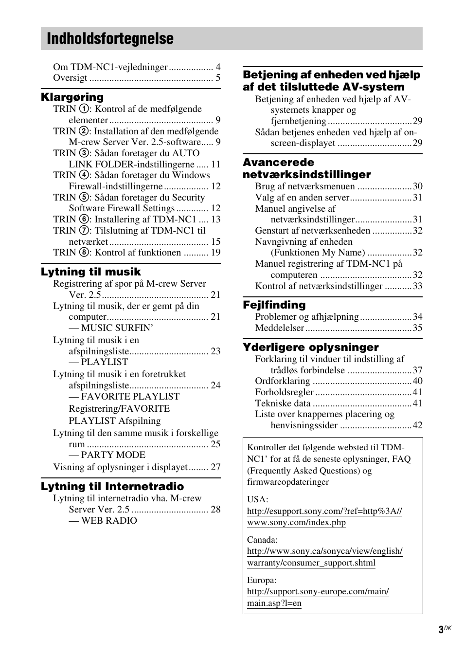 Indholdsfortegnelse | Sony TDM-NC1 User Manual | Page 344 / 467