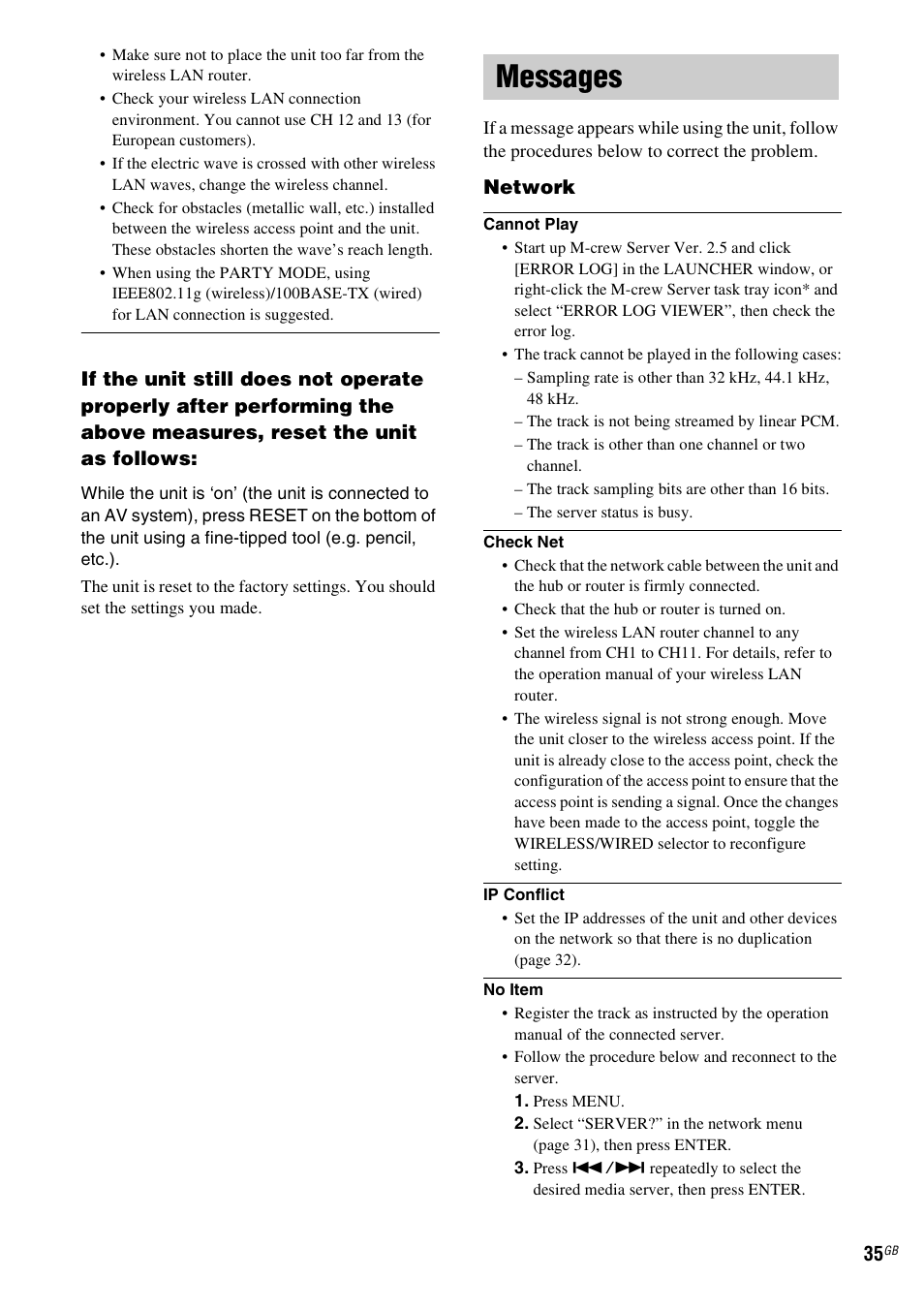 Messages | Sony TDM-NC1 User Manual | Page 35 / 467