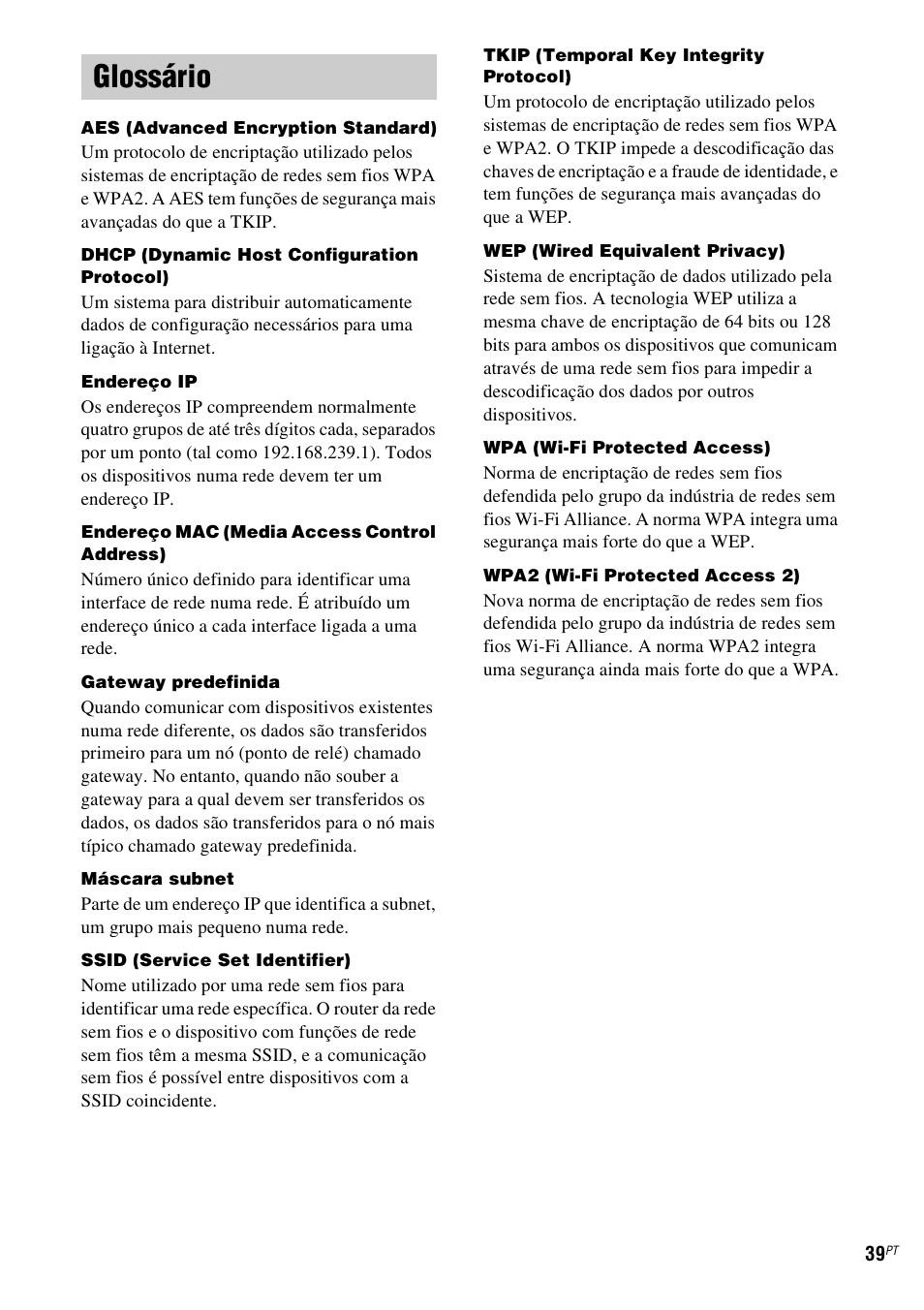 Glossário | Sony TDM-NC1 User Manual | Page 464 / 467