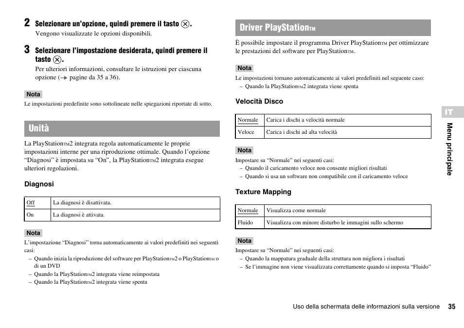 Unità, Driver playstation | Sony KDL-22PX300 User Manual | Page 108 / 297