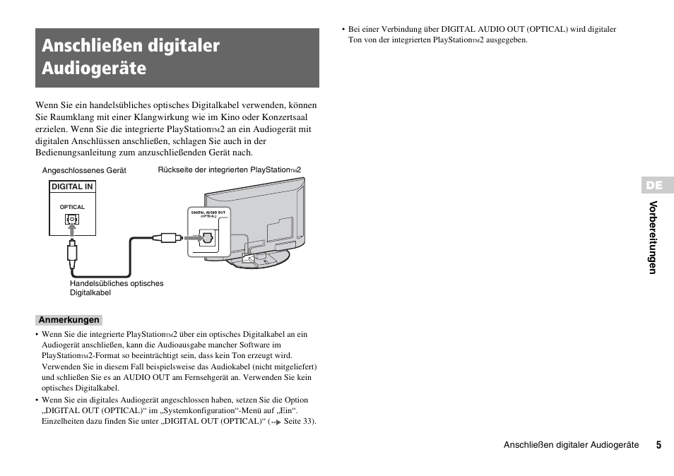 Anschließen digitaler audiogeräte | Sony KDL-22PX300 User Manual | Page 116 / 297