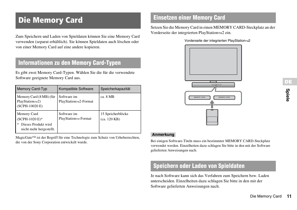 Die memory card | Sony KDL-22PX300 User Manual | Page 122 / 297