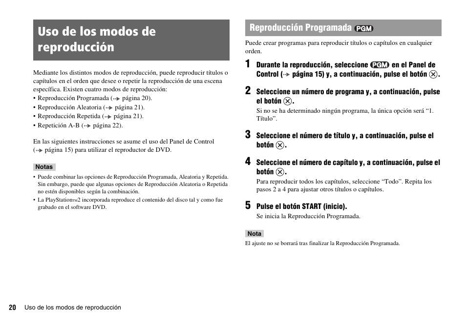 Uso de los modos de reproducción, Reproducción programada | Sony KDL-22PX300 User Manual | Page 169 / 297