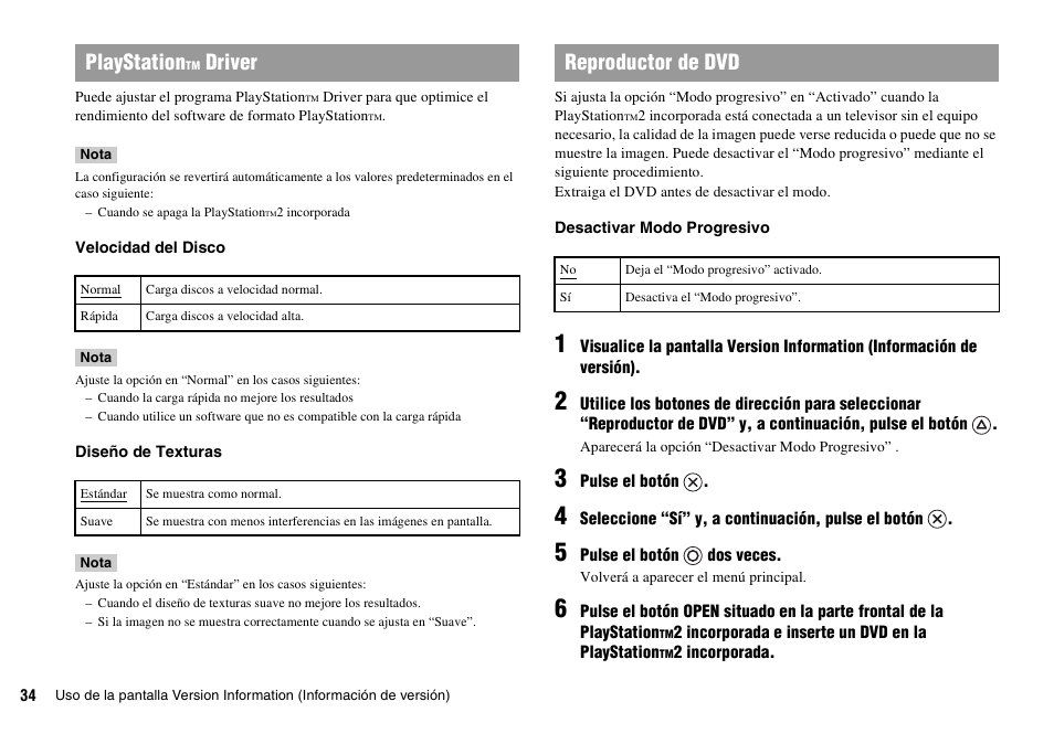 Playstation, Driver, Reproductor de dvd | Sony KDL-22PX300 User Manual | Page 183 / 297