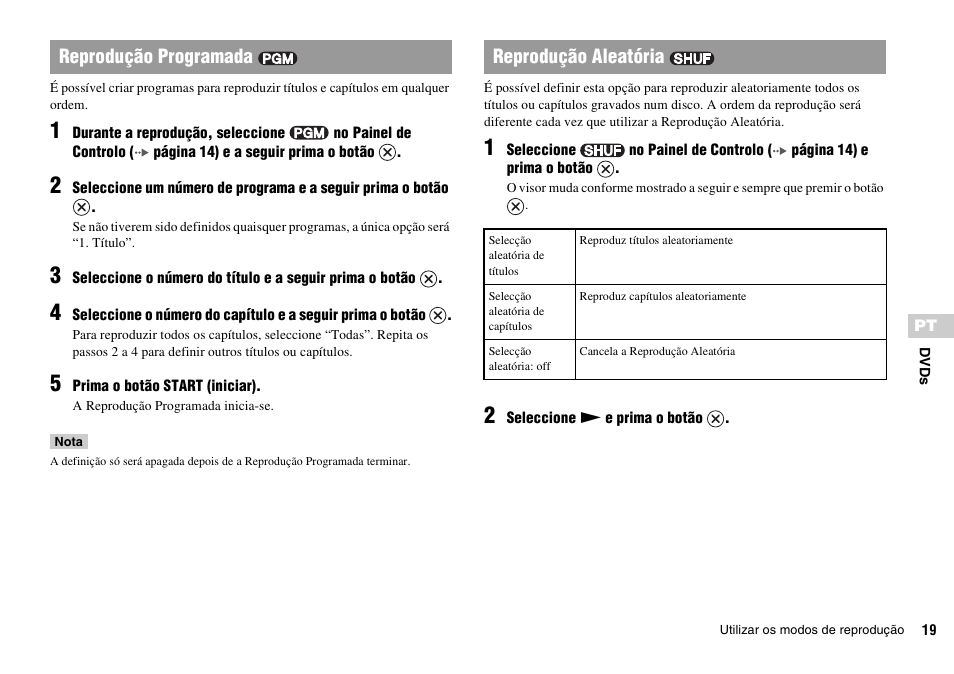 Reprodução programada reprodução aleatória | Sony KDL-22PX300 User Manual | Page 205 / 297