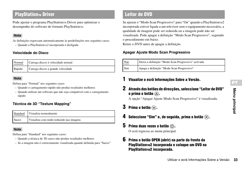 Playstation, Driver, Leitor de dvd | Sony KDL-22PX300 User Manual | Page 219 / 297