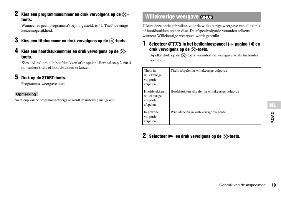 Willekeurige weergave | Sony KDL-22PX300 User Manual | Page 241 / 297