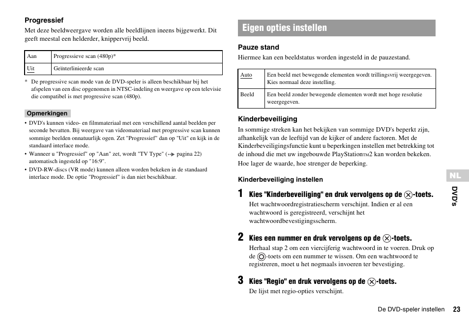 Eigen opties instellen | Sony KDL-22PX300 User Manual | Page 245 / 297