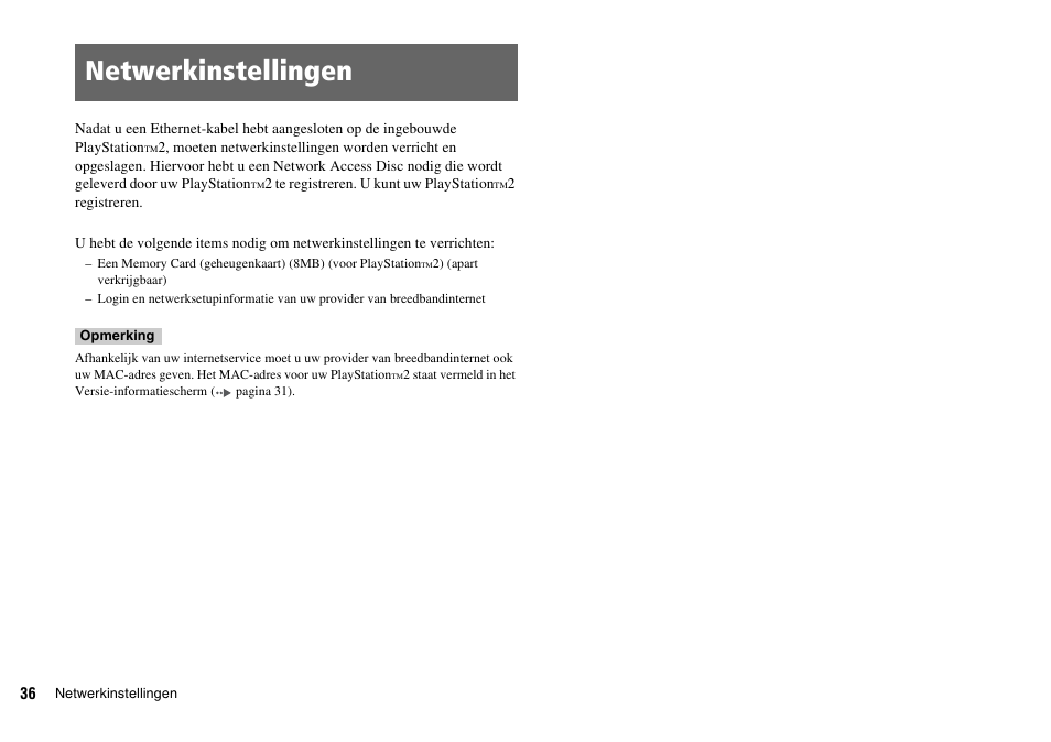 Netwerkinstellingen | Sony KDL-22PX300 User Manual | Page 258 / 297