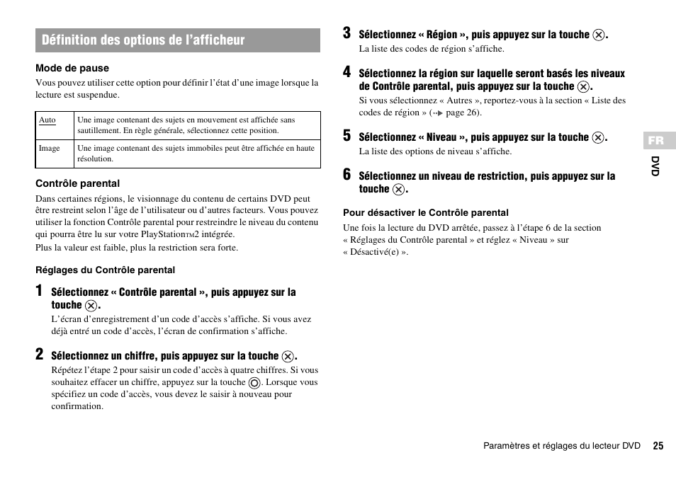 Définition des options de l’afficheur | Sony KDL-22PX300 User Manual | Page 60 / 297