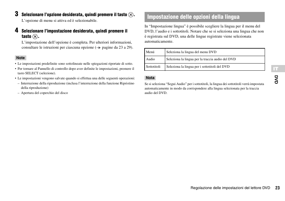 Impostazione delle opzioni della lingua | Sony KDL-22PX300 User Manual | Page 96 / 297