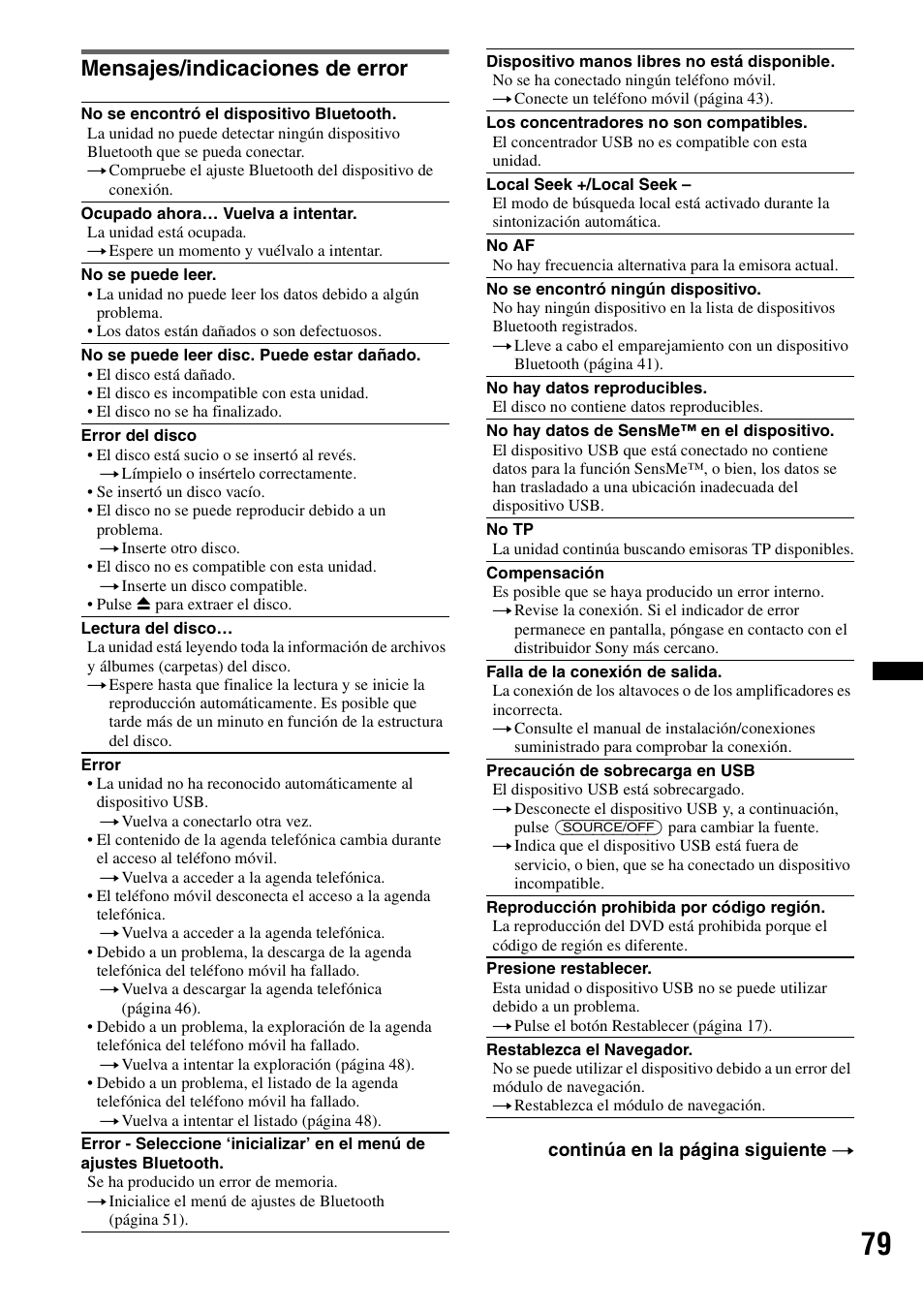 Mensajes/indicaciones de error | Sony XNV-L66BT User Manual | Page 157 / 248
