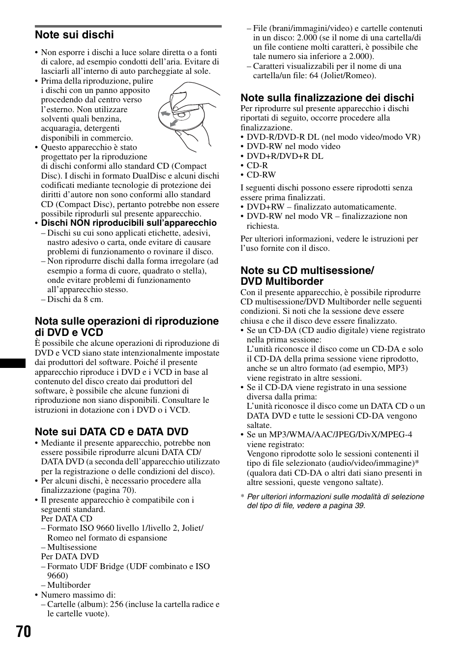 Note sui dischi | Sony XNV-L66BT User Manual | Page 230 / 248