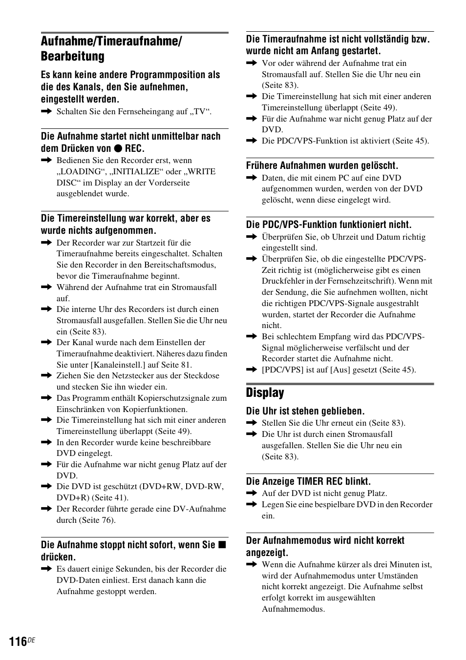 Aufnahme/timeraufnahme/ bearbeitung, Display | Sony DAR-RD100 User Manual | Page 246 / 520
