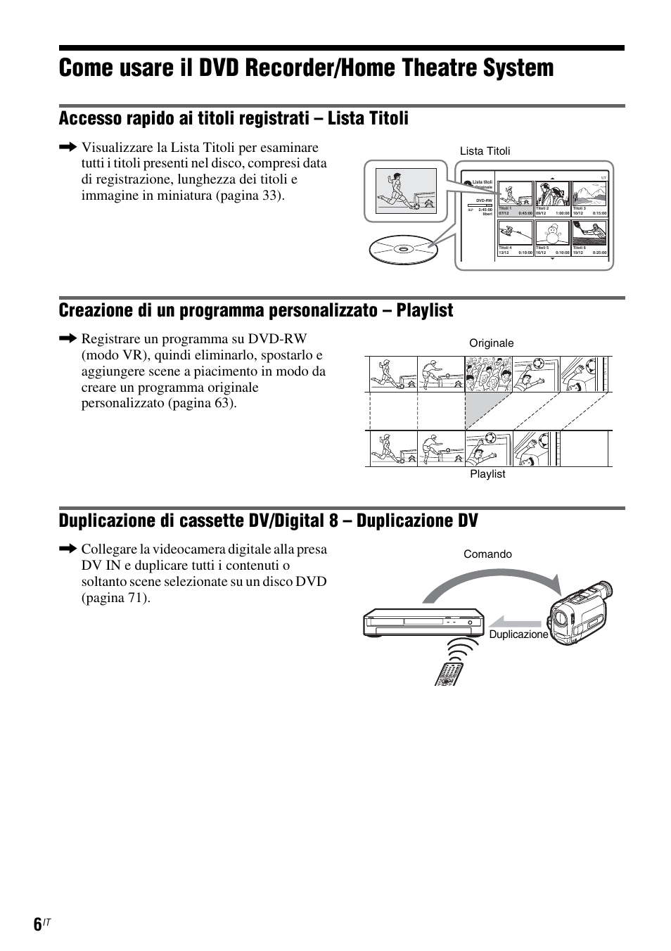 Come usare il dvd recorder/home theatre system, Accesso rapido ai titoli registrati – lista titoli | Sony DAR-RD100 User Manual | Page 398 / 520