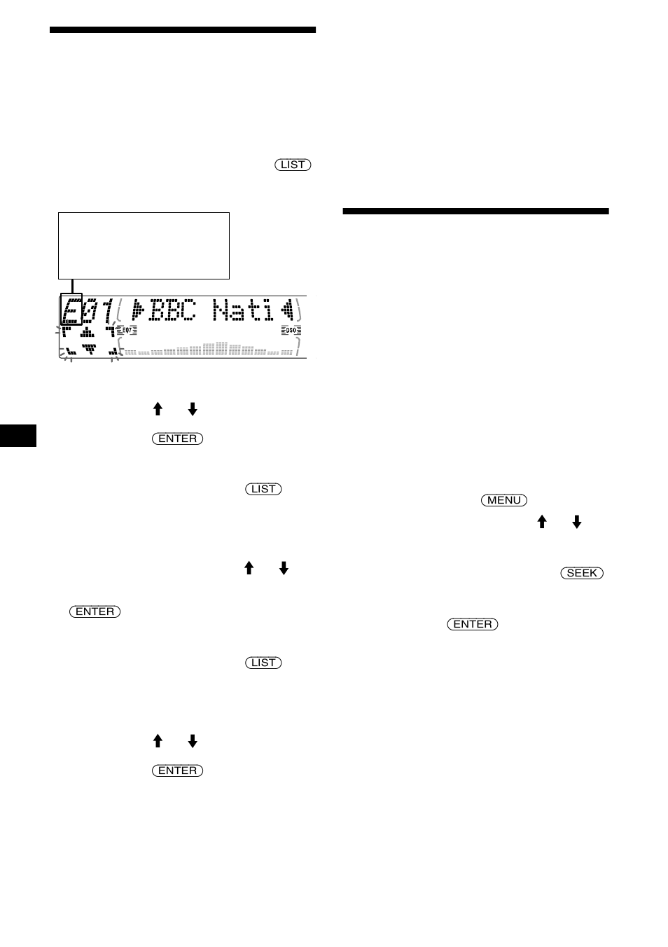 Syntonisation d’une émission dab via une liste, 24 syntonisation d’une émission dab via une liste | Sony MDX-M690 User Manual | Page 106 / 206
