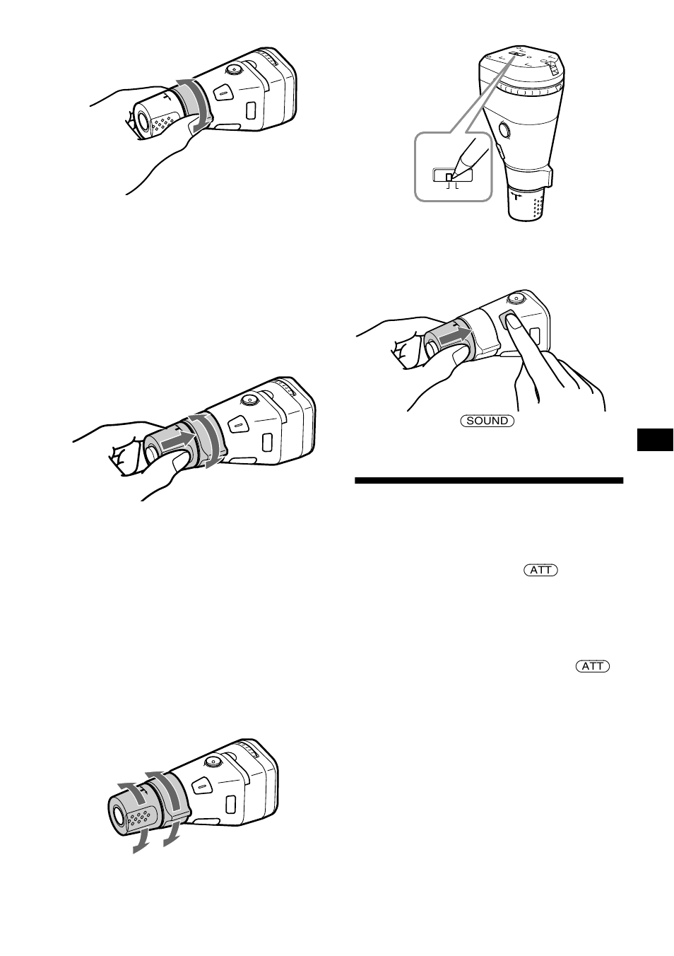 Atténuation rapide du son, En tournant la commande, Modification du sens de fonctionnement | Sony MDX-M690 User Manual | Page 115 / 206
