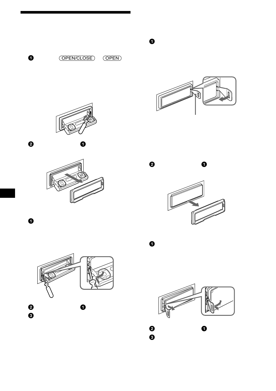 Rimozione dell’apparecchio, 36 rimozione dell’apparecchio | Sony MDX-M690 User Manual | Page 160 / 206