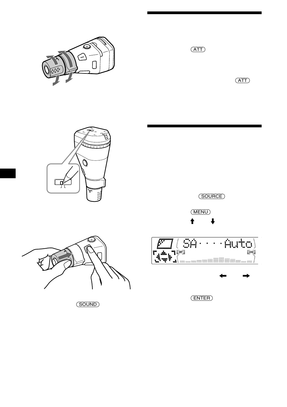 Schnelles dämpfen des tons, Auswählen des spektrumanalysators | Sony MDX-M690 User Manual | Page 74 / 206