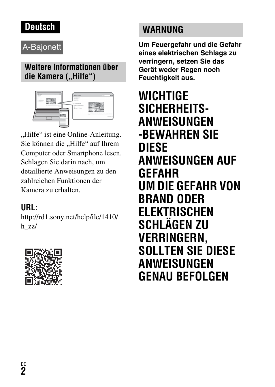 Deutsch | Sony ILCA-77M2 User Manual | Page 114 / 675
