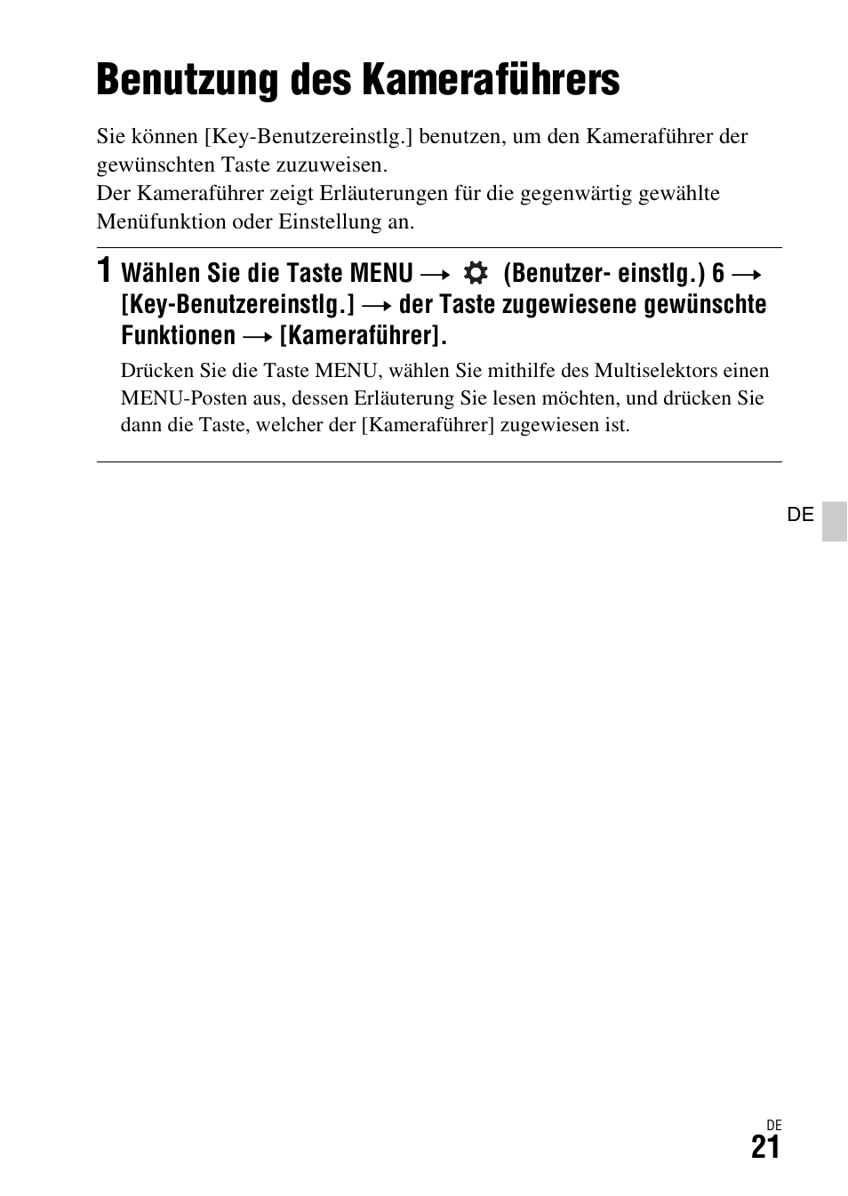 Benutzung des kameraführers | Sony ILCA-77M2 User Manual | Page 133 / 675