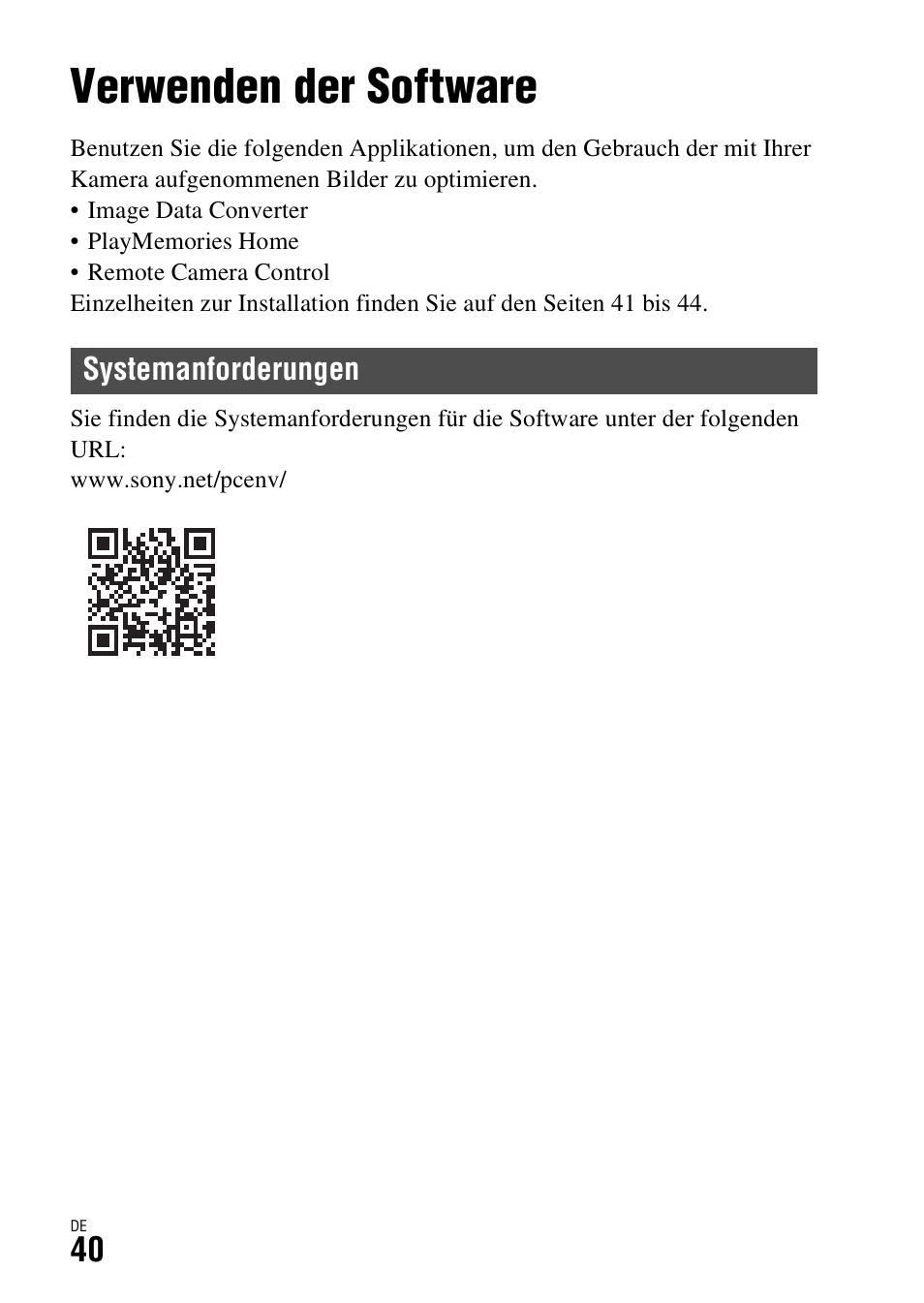 Betrachten von bildern auf einem computer, Verwenden der software, Systemanforderungen | Sony ILCA-77M2 User Manual | Page 152 / 675