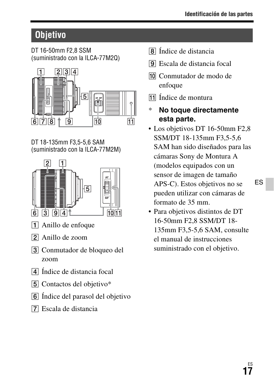 Objetivo | Sony ILCA-77M2 User Manual | Page 183 / 675