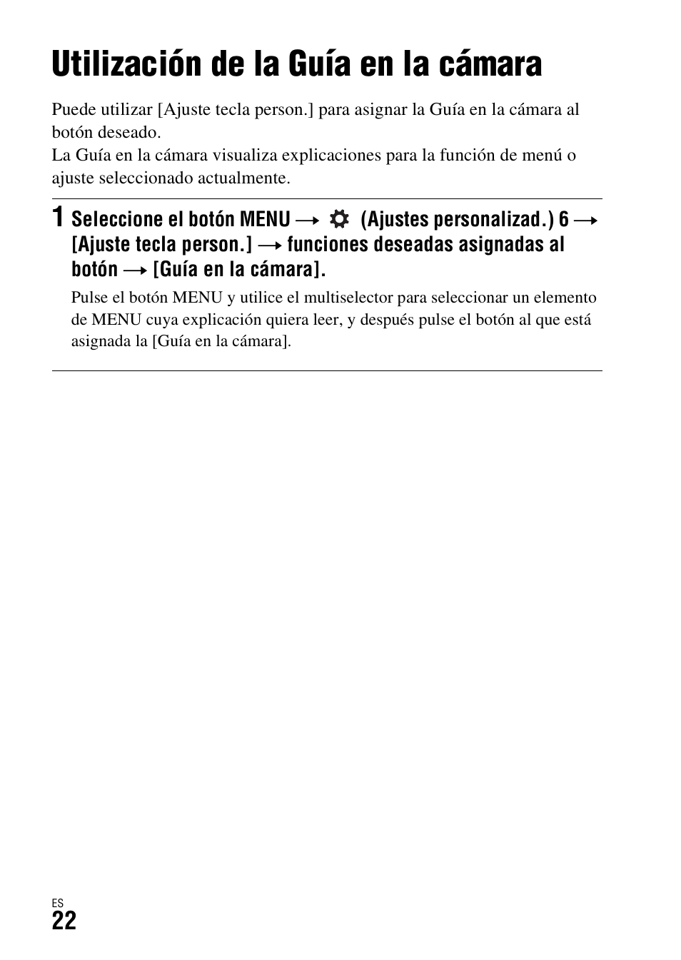 Utilización de la guía en la cámara | Sony ILCA-77M2 User Manual | Page 188 / 675