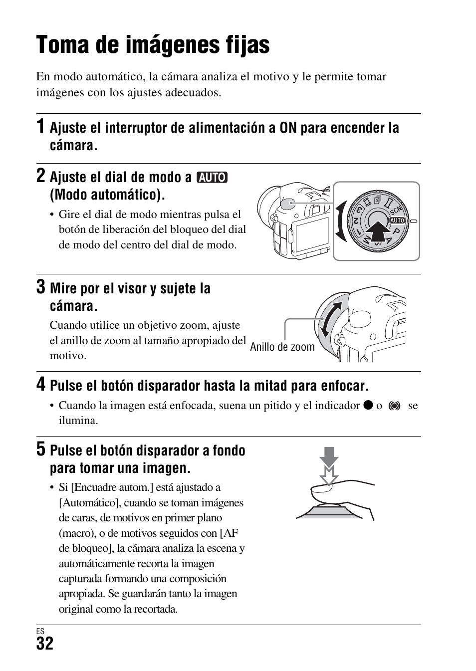 Toma y visionado de imágenes, Toma de imágenes fijas | Sony ILCA-77M2 User Manual | Page 198 / 675