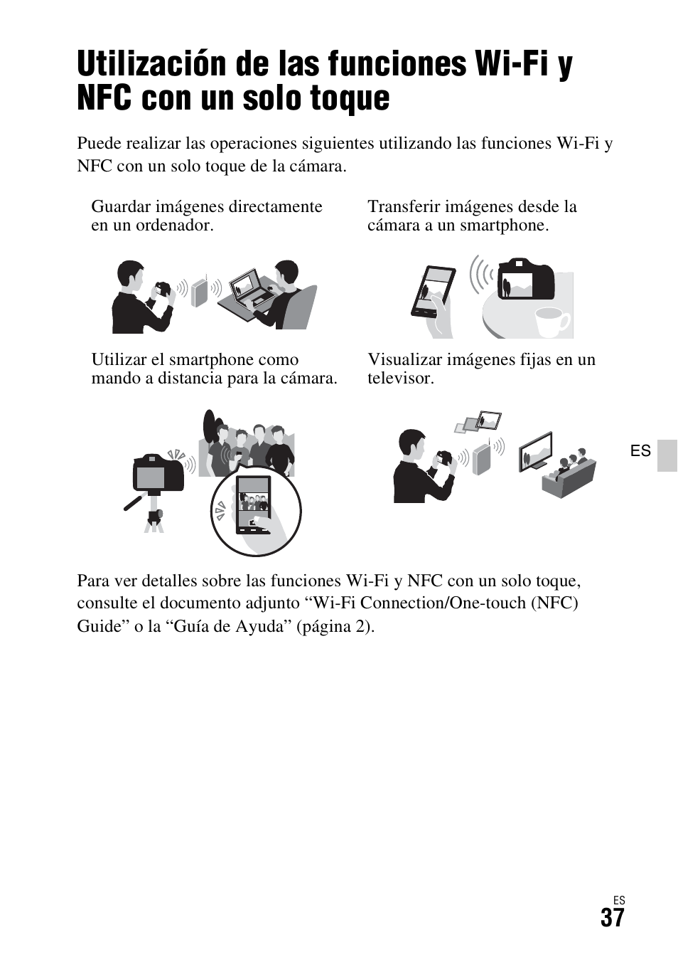Utilización de las funciones wi-fi | Sony ILCA-77M2 User Manual | Page 203 / 675