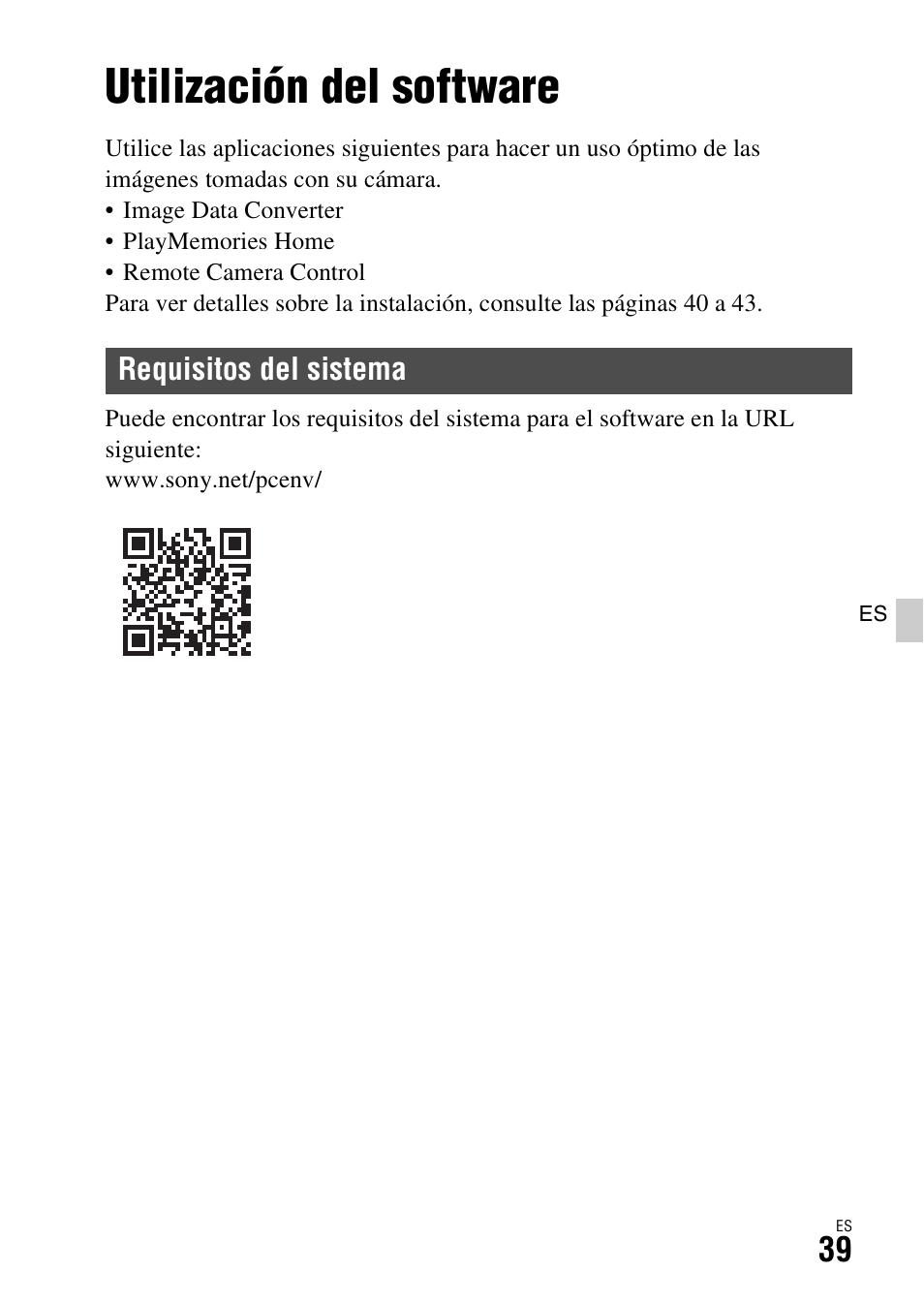 Visualización de imágenes en un ordenador, Utilización del software, Requisitos del sistema | Sony ILCA-77M2 User Manual | Page 205 / 675