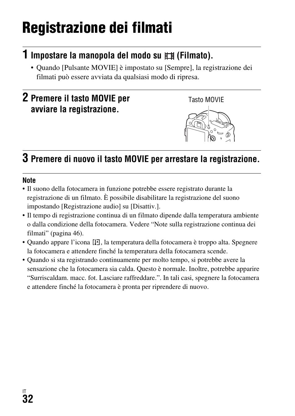 Registrazione dei filmati | Sony ILCA-77M2 User Manual | Page 252 / 675