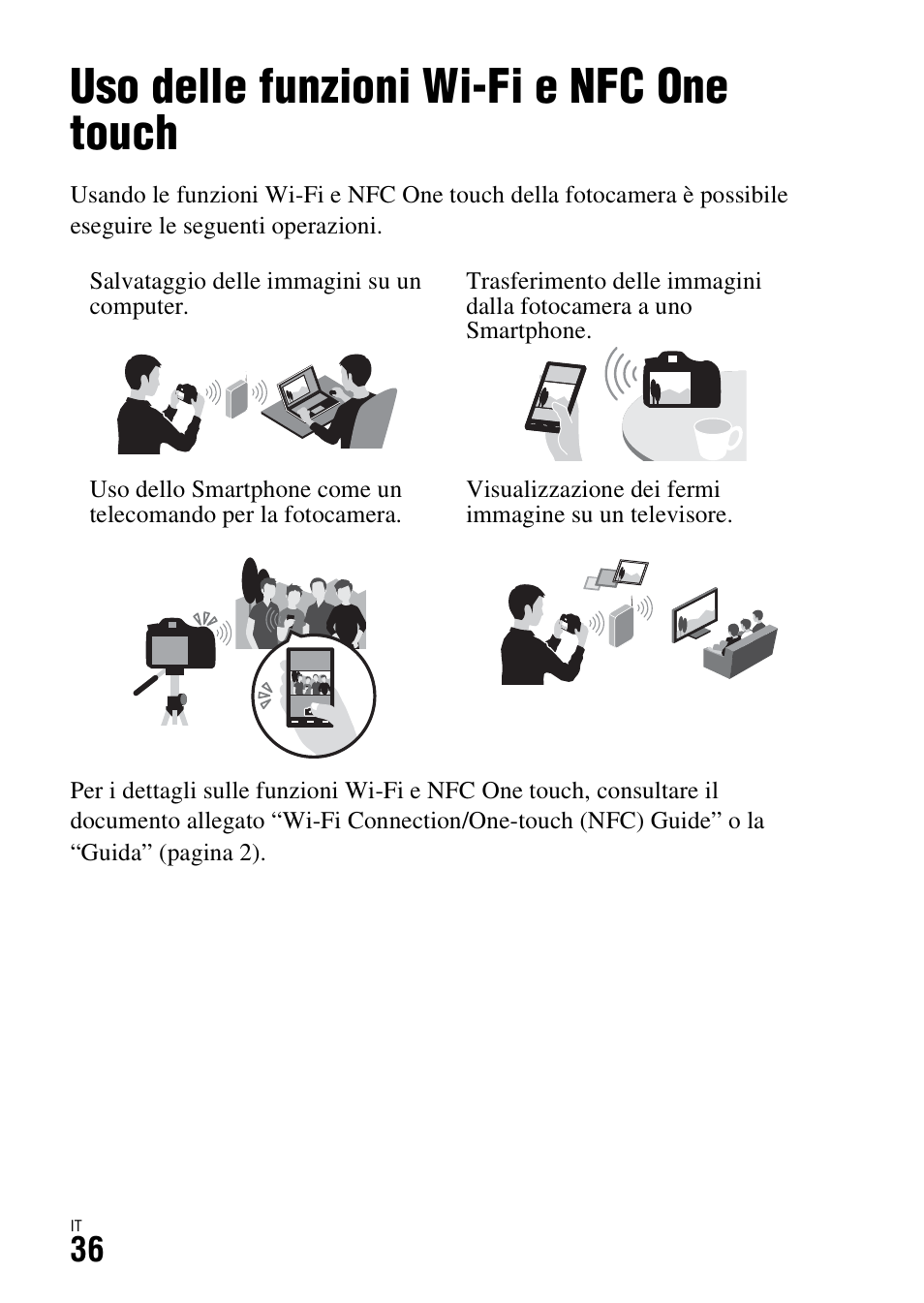 Uso delle funzioni wi-fi, Uso delle funzioni wi-fi e nfc one touch | Sony ILCA-77M2 User Manual | Page 256 / 675