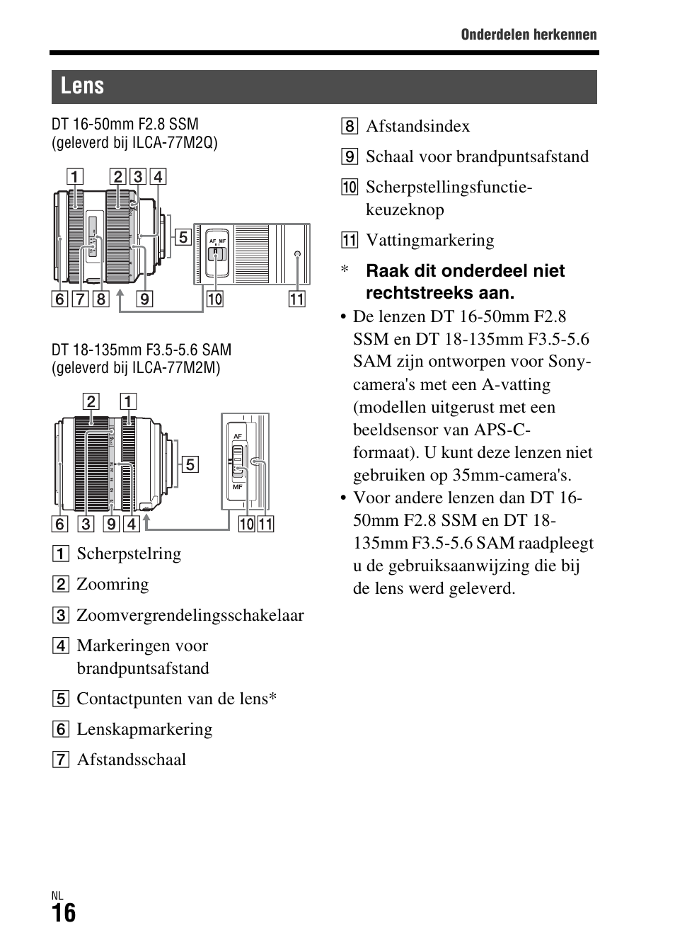 Lens | Sony ILCA-77M2 User Manual | Page 344 / 675