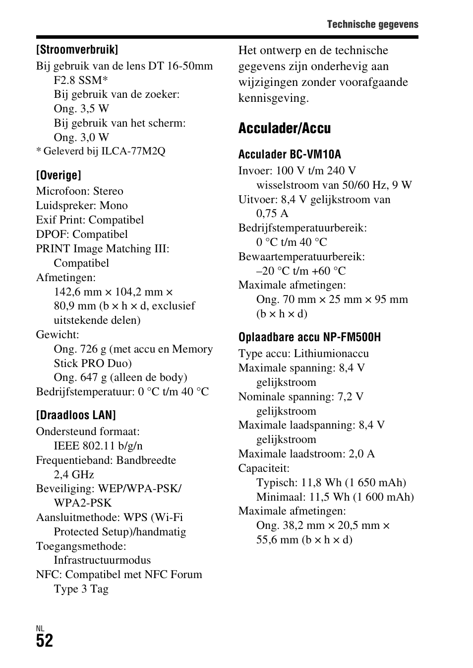 Acculader/accu | Sony ILCA-77M2 User Manual | Page 380 / 675