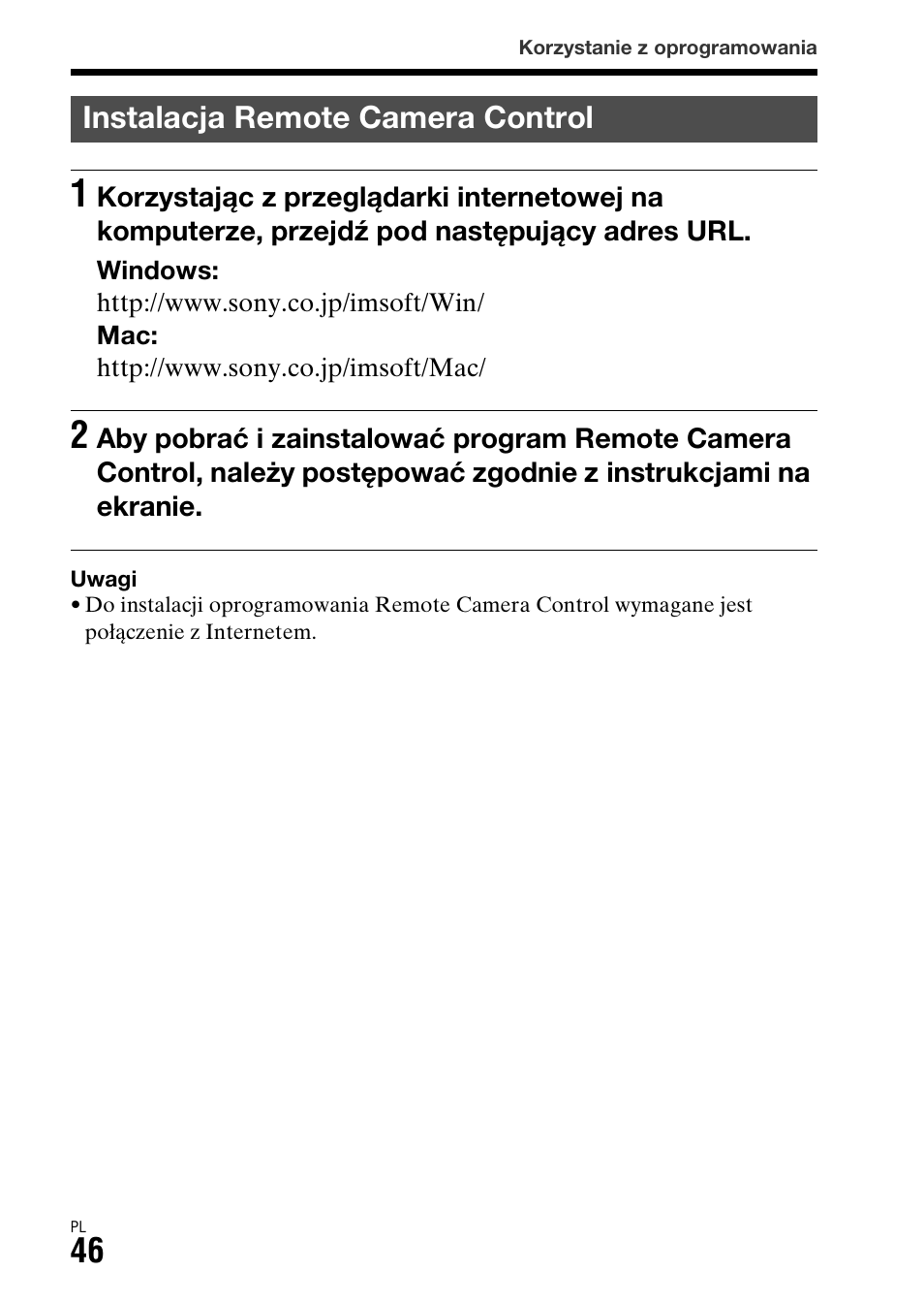 Instalacja remote camera control | Sony ILCA-77M2 User Manual | Page 428 / 675