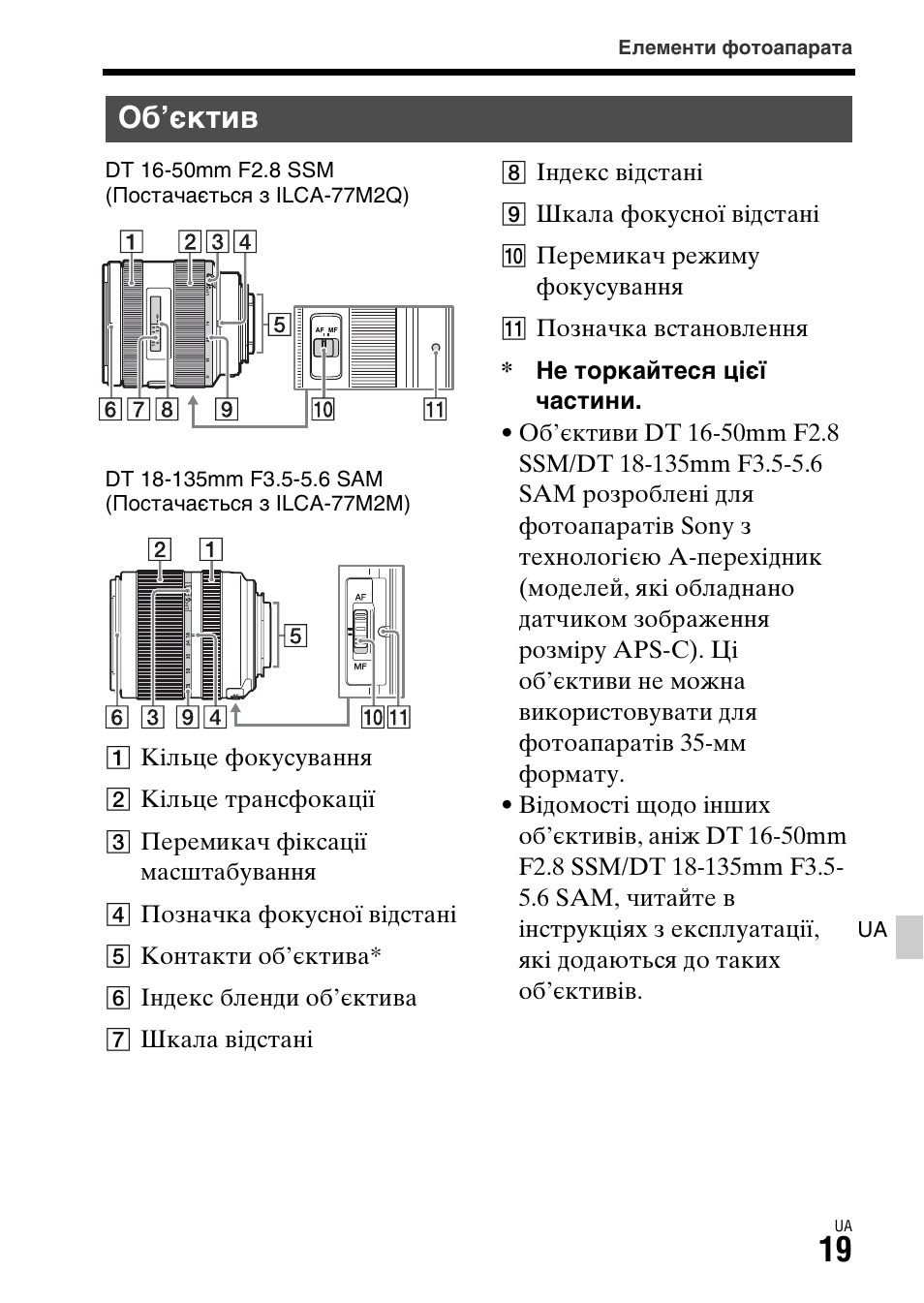 Об’єктив | Sony ILCA-77M2 User Manual | Page 523 / 675