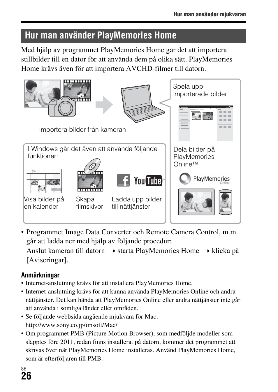 Hur man använder playmemories home | Sony ILCA-77M2 User Manual | Page 592 / 675