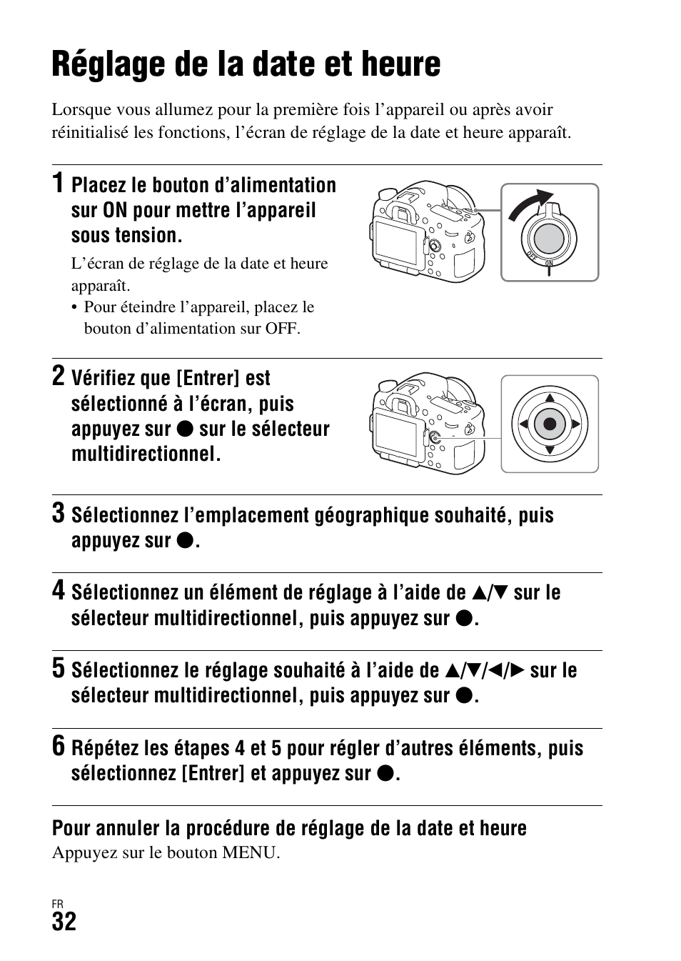 Réglage de la date et heure | Sony ILCA-77M2 User Manual | Page 84 / 675