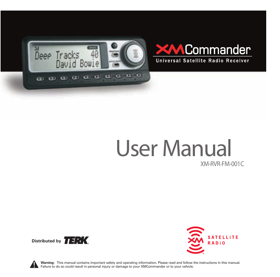 Audiovox XMCommander XM-RVR-FM-001C User Manual | 12 pages