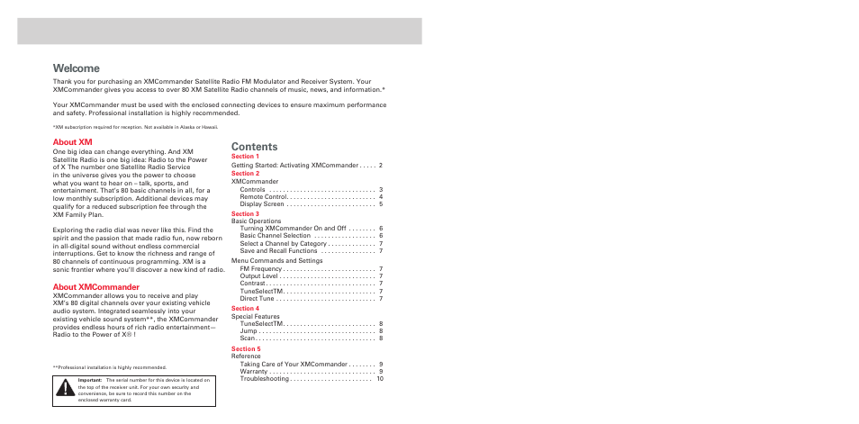 Audiovox XMCommander XM-RVR-FM-001C User Manual | Page 2 / 12