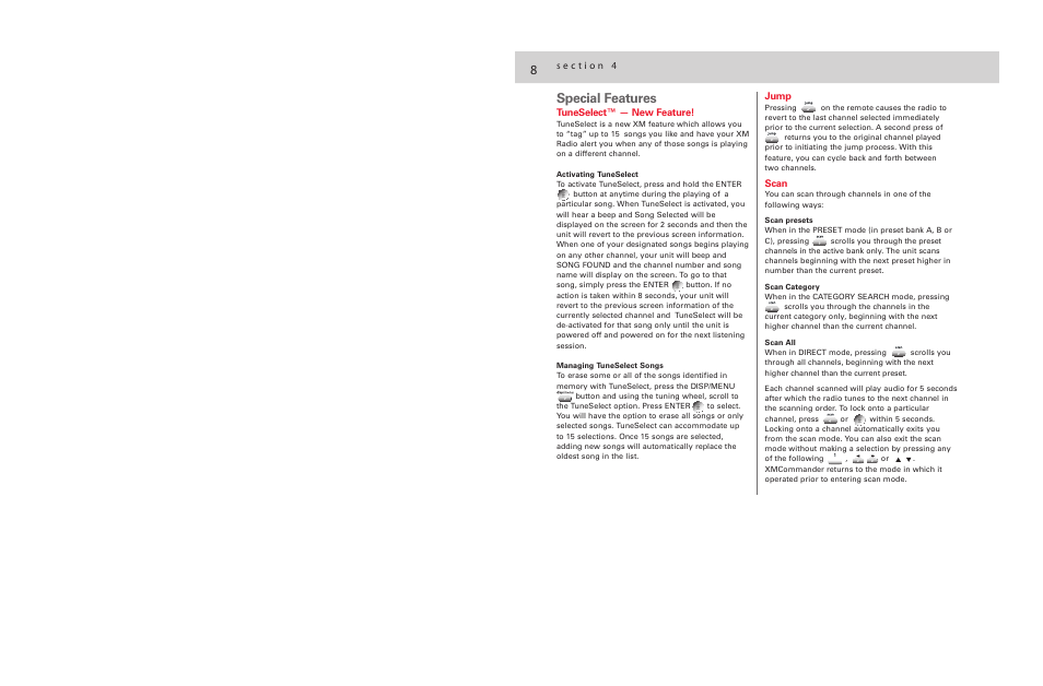 8special features | Audiovox XMCommander XM-RVR-FM-001C User Manual | Page 9 / 12