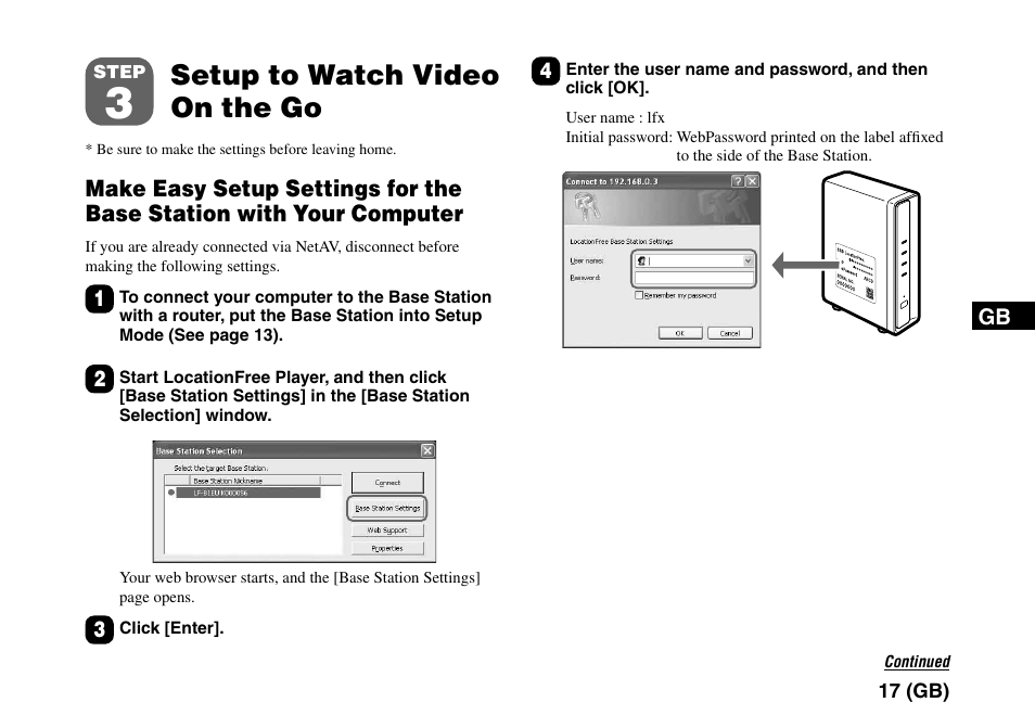 Step3 setup to watch video on the go, Setup to watch video on the go | Sony LF-PK1 User Manual | Page 21 / 155