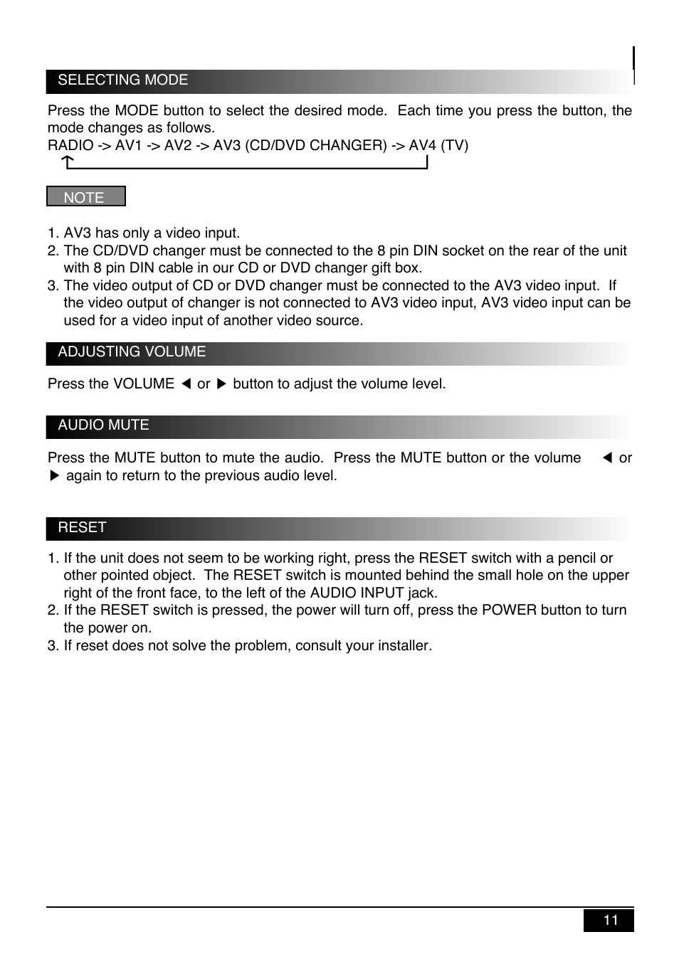 Audiovox PAV-9 User Manual | Page 13 / 36