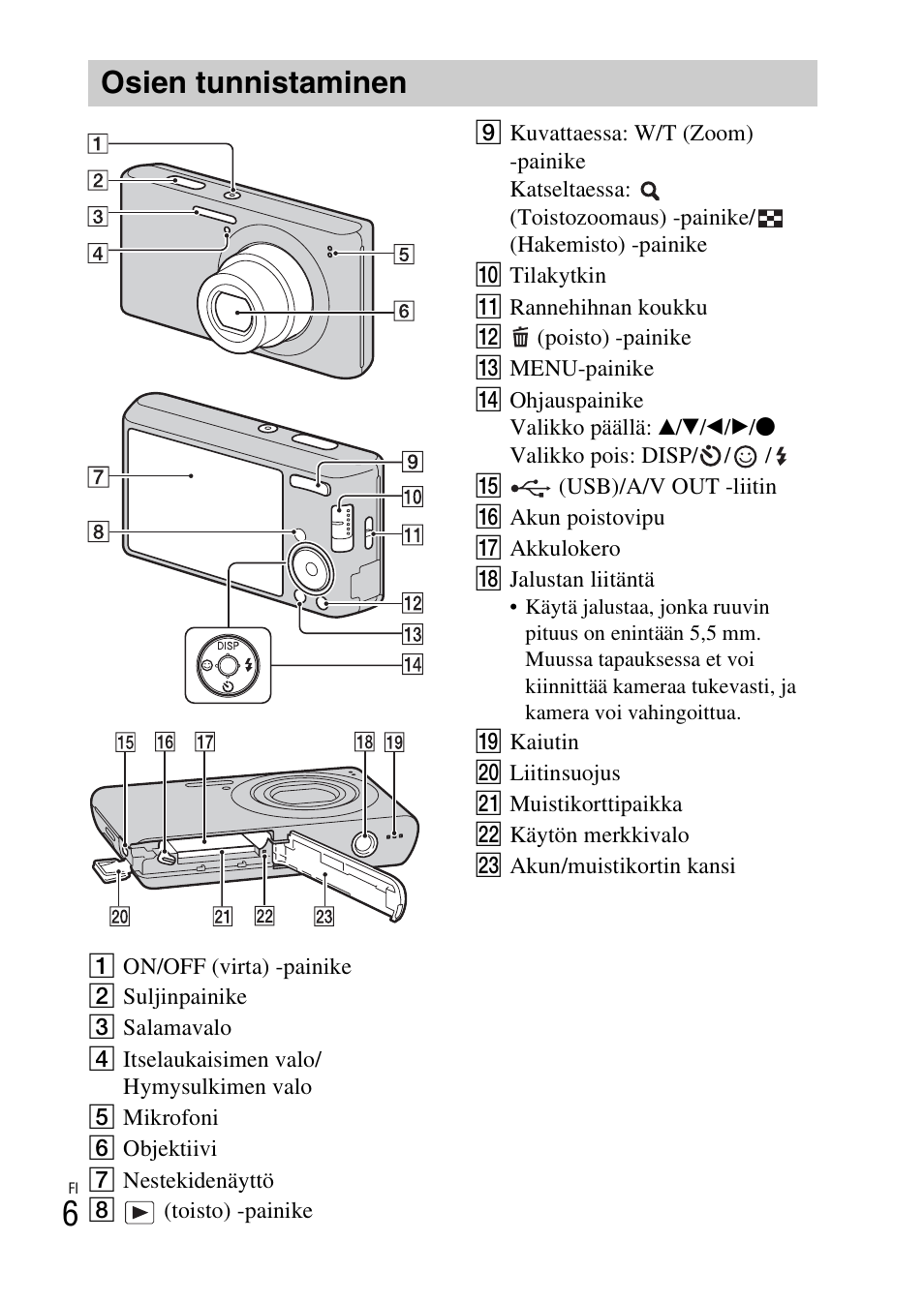 Osien tunnistaminen | Sony DSC-W550 User Manual | Page 272 / 427