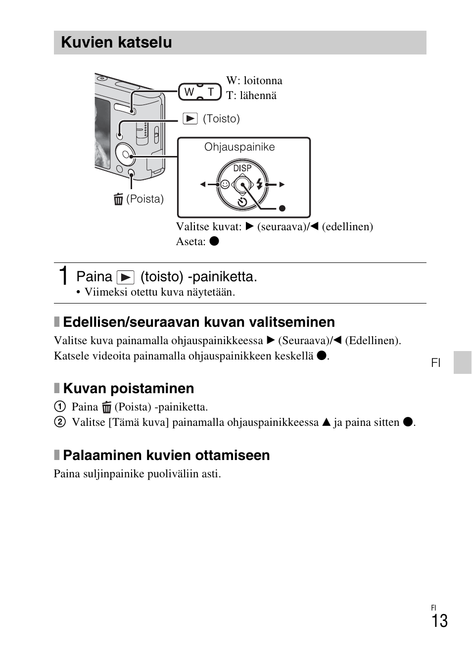 Kuvien katselu | Sony DSC-W550 User Manual | Page 279 / 427