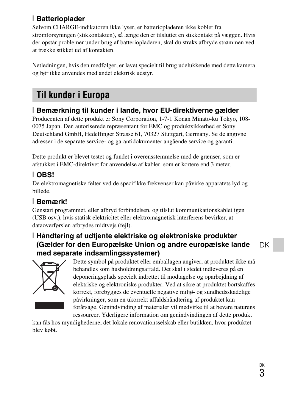 Til kunder i europa | Sony DSC-W550 User Manual | Page 311 / 427