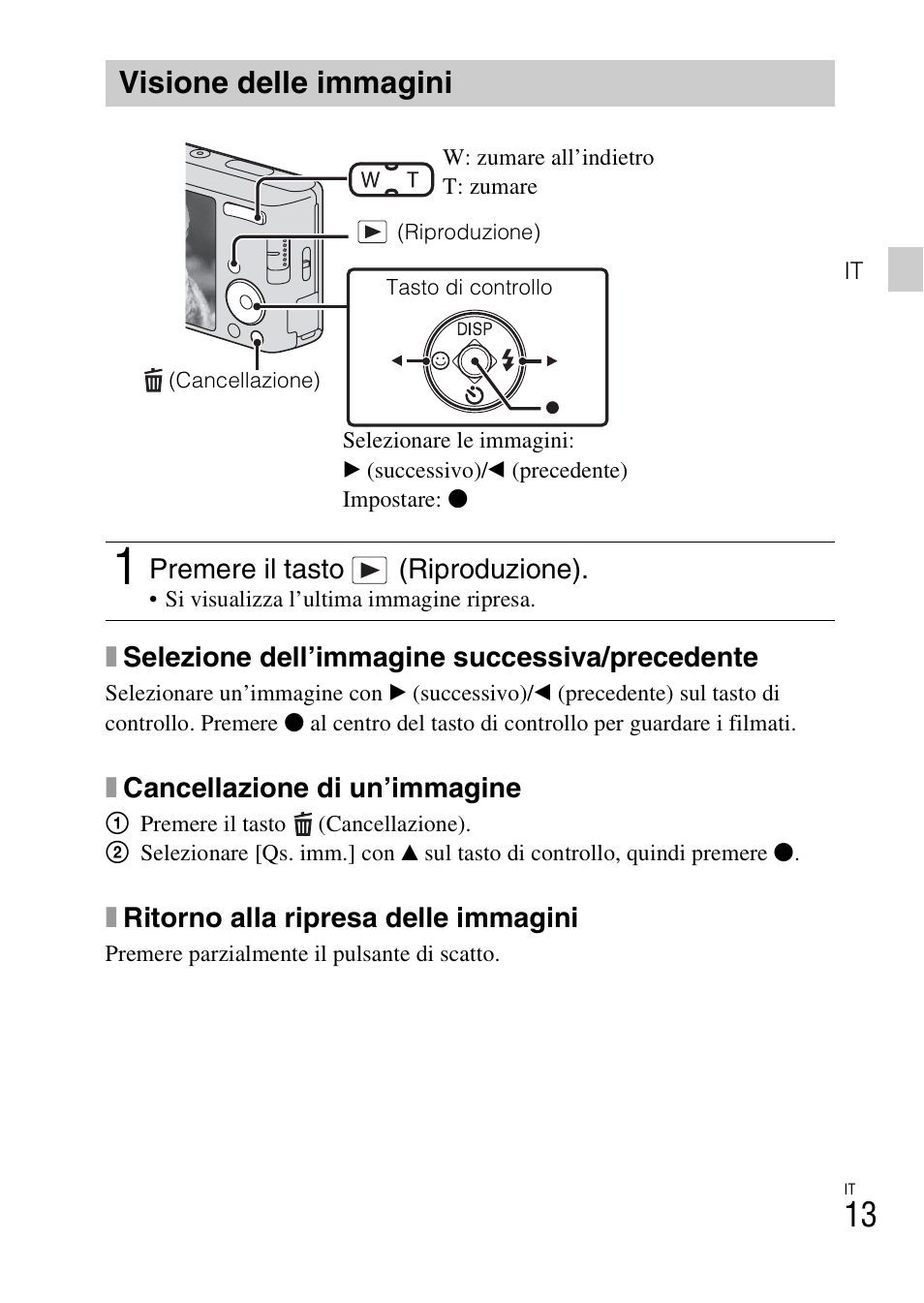 Visione delle immagini | Sony DSC-W550 User Manual | Page 59 / 427