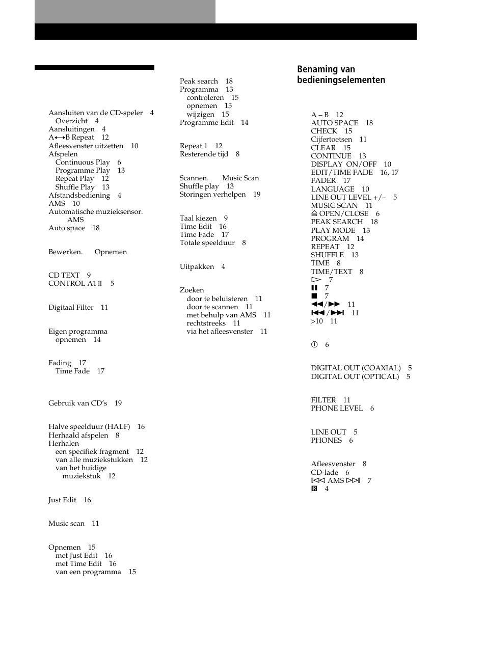 Index | Sony CDP-XB630 User Manual | Page 40 / 104
